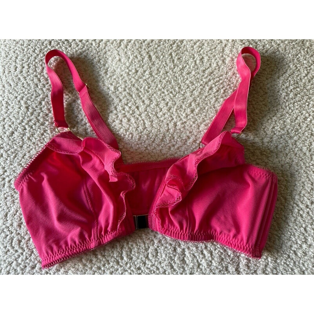 Made By Niki Hot Pink Bra Size UK 10 EUC Sexy Lingerie Front Close Women’s